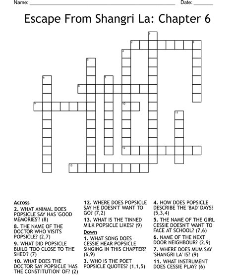 shangri la crossword